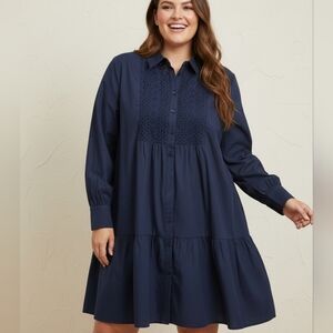 NWT Ophelia Roe Plus Size Navy Blue Mini Dress
